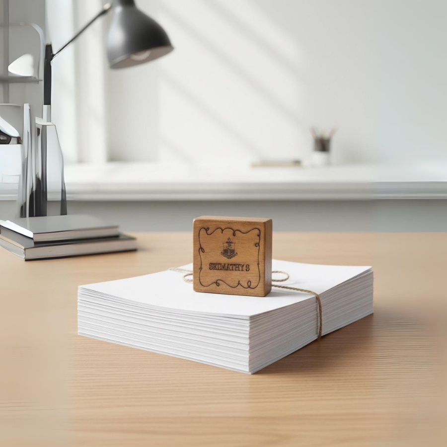 Handcrafted Wooden Paperweight with Custom Engraving