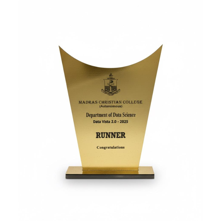 Elegant Golden Achievement Trophy – Runner-Up Award